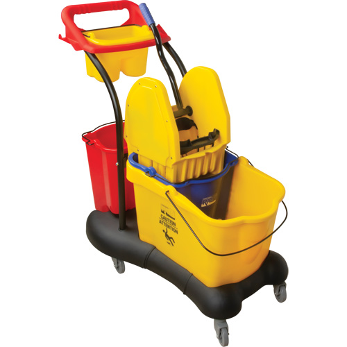 Chariot &agrave; vadrouille multifonction, Pression vers le bas, 9,5 gal. US (38 pintes), Jaune FMT Sales Ltd