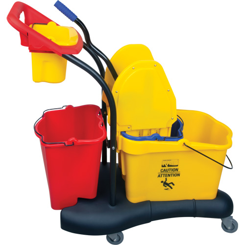 Chariot &agrave; vadrouille multifonction, Pression vers le bas, 9,5 gal. US (38 pintes), Jaune FMT Sales Ltd
