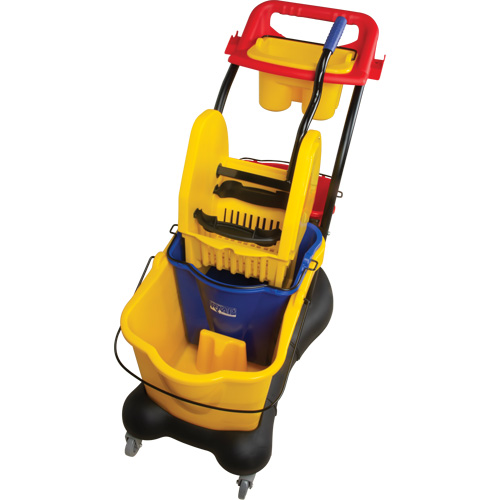 Chariot &agrave; vadrouille multifonction, Pression vers le bas, 9,5 gal. US (38 pintes), Jaune FMT Sales Ltd