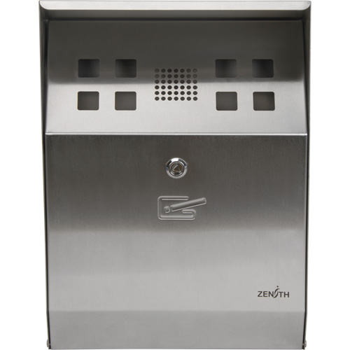 Cendrier, Montage mural, Acier inoxydable, Capacit&eacute; 1.6 Litres, Hauteur 13-4/5" FMT Sales Ltd