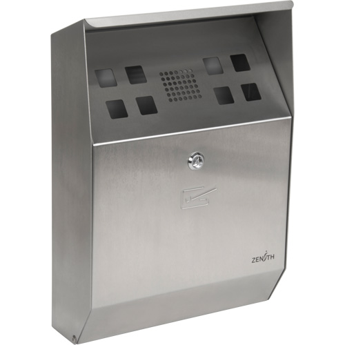Cendrier, Montage mural, Acier inoxydable, Capacit&eacute; 1.6 Litres, Hauteur 13-4/5" FMT Sales Ltd