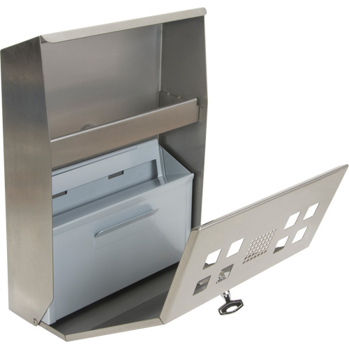 Cendrier, Montage mural, Acier inoxydable, Capacit&eacute; 1.6 Litres, Hauteur 13-4/5" FMT Sales Ltd