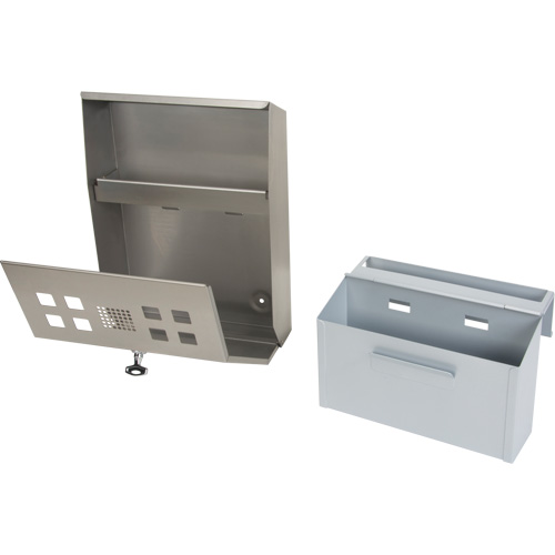 Cendrier, Montage mural, Acier inoxydable, Capacit&eacute; 1.6 Litres, Hauteur 13-4/5" FMT Sales Ltd