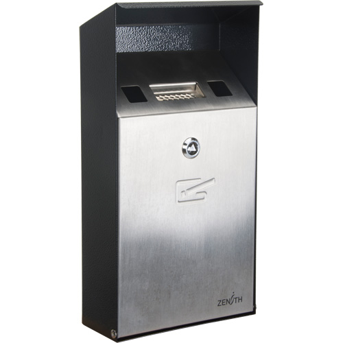 Cendrier, Montage mural, Acier inoxydable, Capacit&eacute; 1 Litre, Hauteur 11-4/5" FMT Sales Ltd