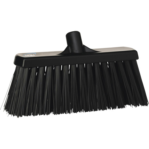Heavy-Duty Push Broom, Stiff Bristles, 13", Polyester, Black FMT Sales Ltd