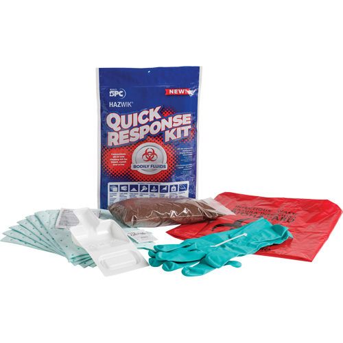 Hazwik&reg; Quick Response Spill Kit for Bodily Fluids, Biohazard, Bag, 0.49 US gal. Absorbancy FMT Sales Ltd