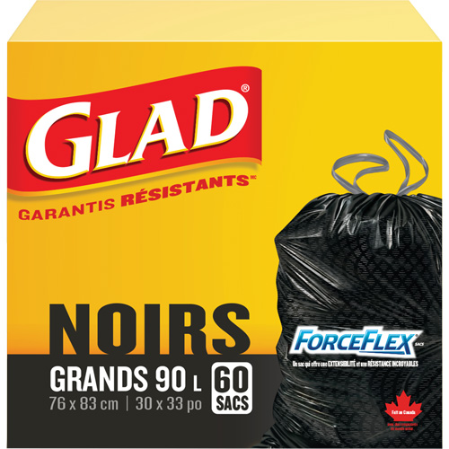 Sacs &agrave; ordures 90 L, R&eacute;gulier, 30" la x 33" lo, Noir FMT Sales Ltd