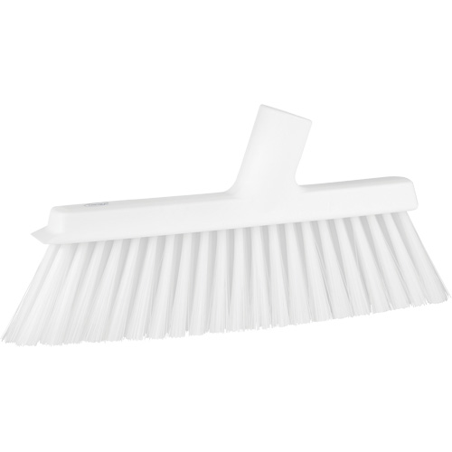 Dustpan Broom with Angled Thread, Medium Bristles, 10", Polyester, White FMT Sales Ltd