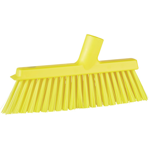 Balai biseaut&eacute; avec pas de vis inclin&eacute;, Crins Moyen, 10", Polyester, Jaune FMT Sales Ltd