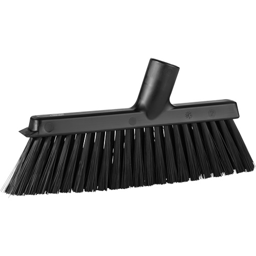 Balai biseaut&eacute; avec pas de vis inclin&eacute;, Crins Moyen, 10", Polyester, Noir FMT Sales Ltd