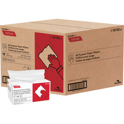 Essuie-tout en papier surgissant &agrave; pli simple Pro Tuff-Job, Tout usage, 10-1/4" lo x 8" la FMT Sales Ltd