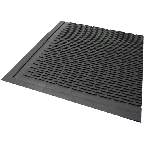 Outdoor Mat, Rubber, Scraper Type, Solid Pattern, 3' x 5', Black FMT Sales Ltd