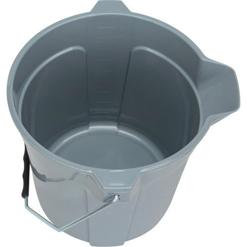 Seau rond avec bec verseur, Capacit&eacute; de 2,64 gal. US (10,57 pintes), Gris FMT Sales Ltd