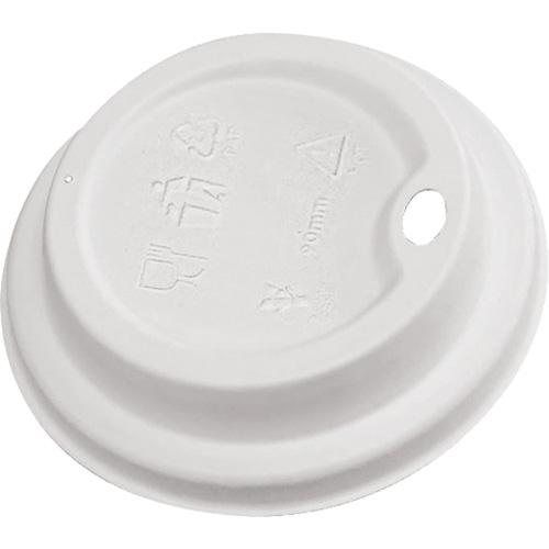 Couvercles &agrave; boire en d&ocirc;me blanc compostables FMT Sales Ltd