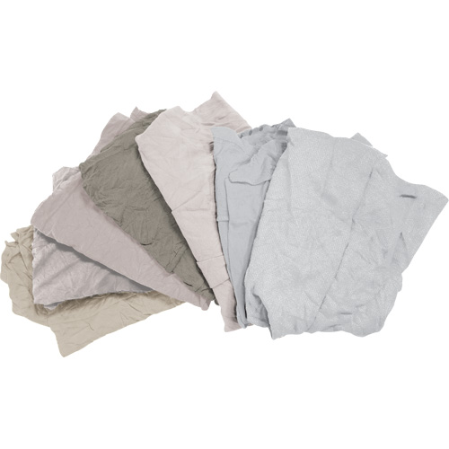 Recycled Material Wiping Rags, Cotton, White, 25 lbs. FMT Sales Ltd