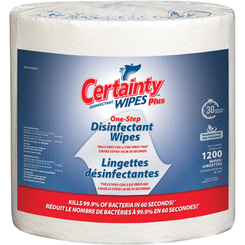 Lingettes d&eacute;sinfectantes, 8" x 6", 1200 lingettes FMT Sales Ltd