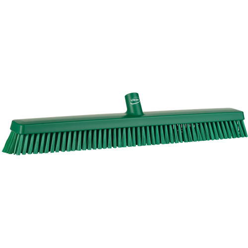 Heavy-Duty Push Broom, Fine/Stiff Bristles, 24", Green FMT Sales Ltd