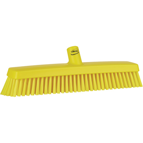 Push Broom Head, Fine/Stiff Bristles, 16-1/2", Polyester/Polypropylene, Yellow FMT Sales Ltd