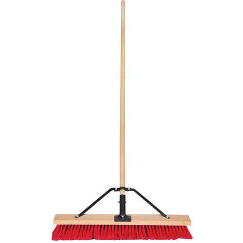 Push Broom with Braced Handle, 24", Medium, PVC Bristles FMT Sales Ltd
