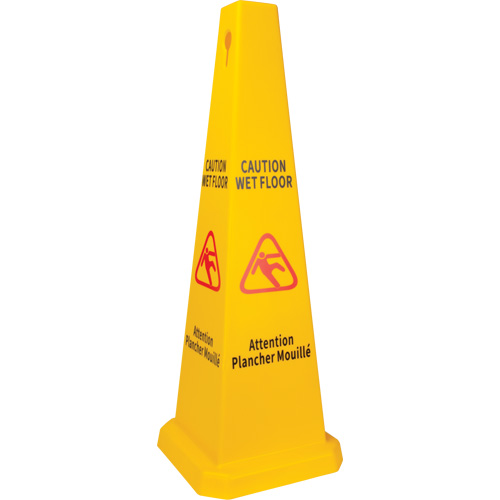 Wet Floor Safety Cone, Bilingual with Pictogram FMT Sales Ltd