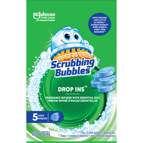 Pastilles nettoyantes pour toilettes Scrubbing Bubbles Drop-Ins, 200 g, Tampon FMT Sales Ltd