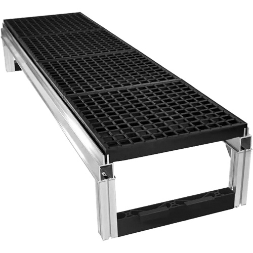 Trousse de plateforme de travail modulaire en aluminium &agrave; drainage ouvert FOUNDATION, 18" la x 72" pr, Capacit&eacute; de 400 lb, Enti&egrave;rement soud&eacute; FMT Sales Ltd