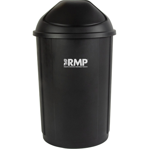 Bac &agrave; d&eacute;chets demi-rond avec couvercle, Poly&eacute;thyl&egrave;ne, 21 gal. US FMT Sales Ltd