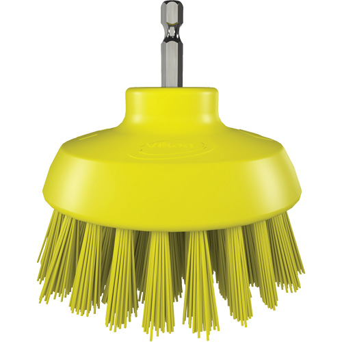 HyDrive Round Drill Brush, Extra Stiff Bristles, 3-1/10" Long, Yellow FMT Sales Ltd