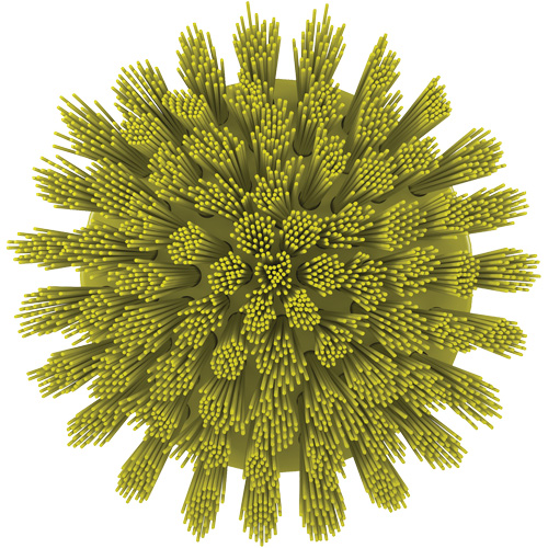 HyDrive Round Drill Brush, Extra Stiff Bristles, 3-1/10" Long, Yellow FMT Sales Ltd