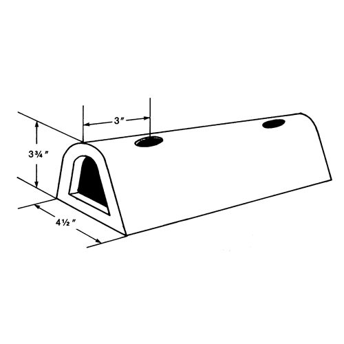 Extruded Rubber Dock Fenders, Rubber, 4-1/2" W x 12" L x 3-3/4" D FMT Sales Ltd