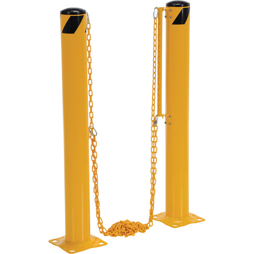 Syst&egrave;me de bornes de protection et chaînes pour quai, Acier, 42" h x 6-5/8" la, Jaune FMT Sales Ltd
