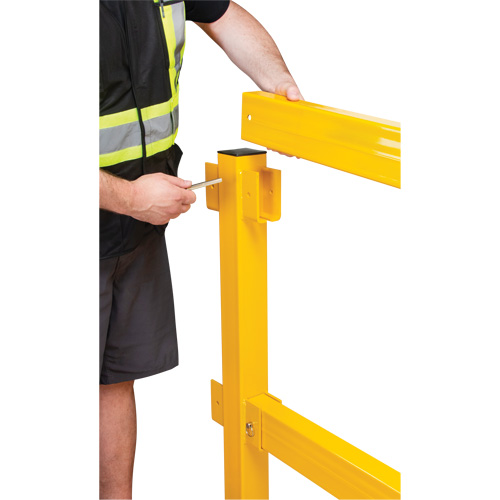 Corner Post for Light-Duty Guard Rails, Steel, 42" H, Safety Yellow FMT Sales Ltd