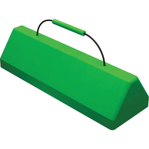 Checkers Safety SafeRay  Aircraft Wheel Chock with Cable Handle, Urethane, Fluorescent Green, 24" W x 8" D x 6" H FMT Sales Ltd