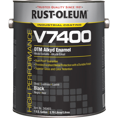 Peinture d&eacute;mail DMT alkyde V7400 System 340 &agrave; haut rendement, Noir, Tr&egrave;s brillant, Gallon FMT Sales Ltd