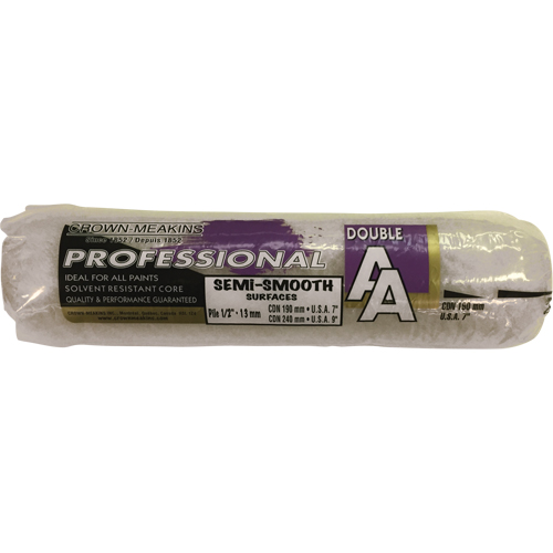 Professional AA Synthetic Paint Roller Cover, 13 mm (1/2") Nap, 240 mm (9-1/2") L FMT Sales Ltd