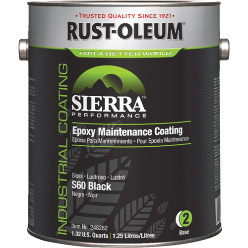 Rev&ecirc;tement dentretien &eacute;poxydique &agrave; base deau Sierra S60 Partie 2 Couche de fond, Gallon, Noir FMT Sales Ltd