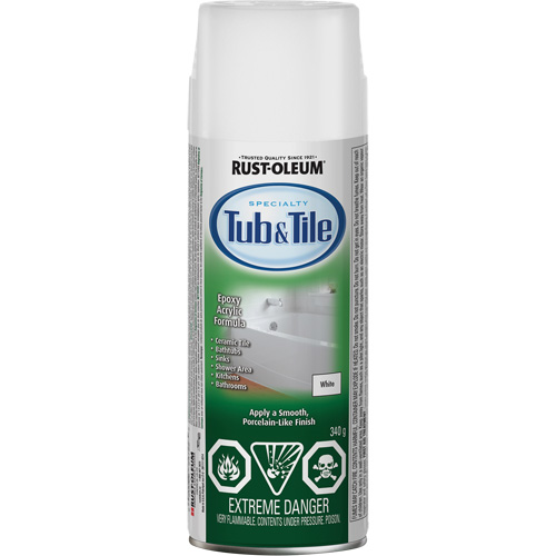 Peinture en a&eacute;rosol sp&eacute;cialis&eacute;e pour baignoires et carreaux, Canette a&eacute;rosol, Blanc FMT Sales Ltd