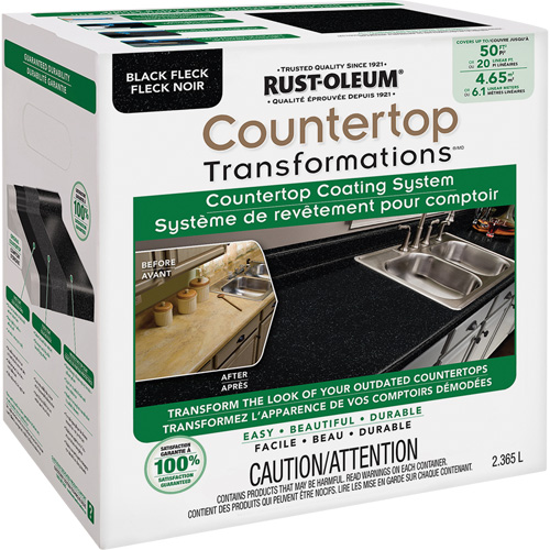 Syst&egrave;me de rev&ecirc;tement mouchet&eacute; pour comptoir Countertop Transformations, 2,37 L, Trousse, Tache noire FMT Sales Ltd