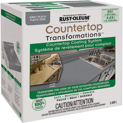 Syst&egrave;me de rev&ecirc;tement mouchet&eacute; pour comptoir Countertop Transformations, 2,37 L, Trousse, Molleton gris FMT Sales Ltd
