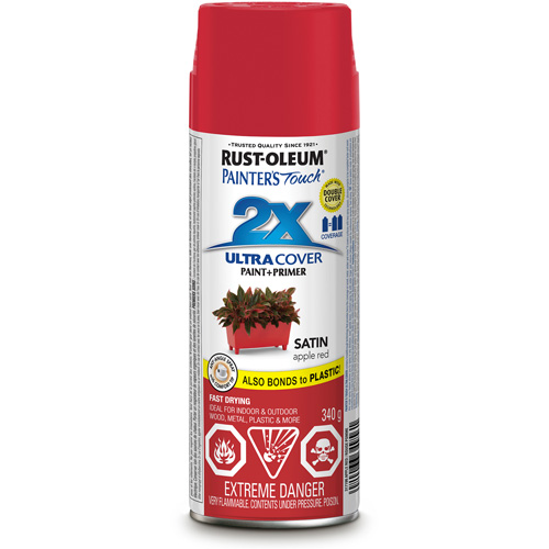Painter's Touch&reg; Ultra Cover Paint, Apple Red, Satin, Aerosol Can FMT Sales Ltd