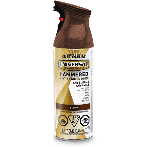 Universal&reg; Paint & Primer In One Spray Paint, Brown, Hammered, Aerosol Can FMT Sales Ltd