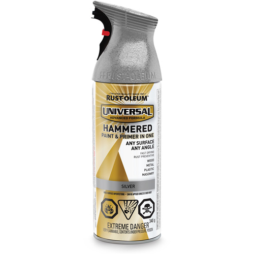 Universal&reg; Paint & Primer In One, Silver Aluminum, Hammered, Aerosol Can FMT Sales Ltd
