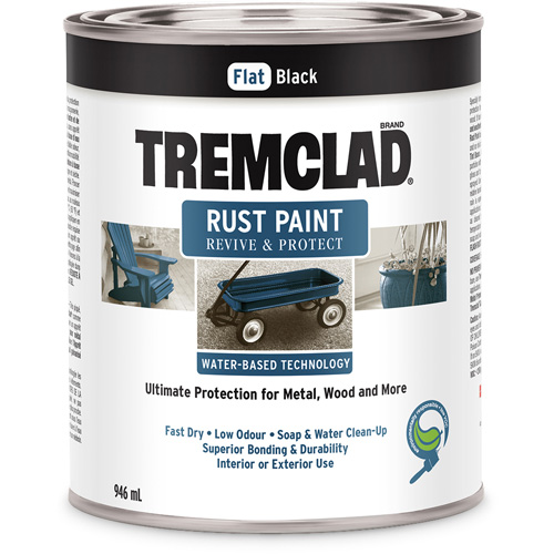 Peinture antirouille &agrave; base d'eau Tremclad, 946 ml, Canette, Noir FMT Sales Ltd