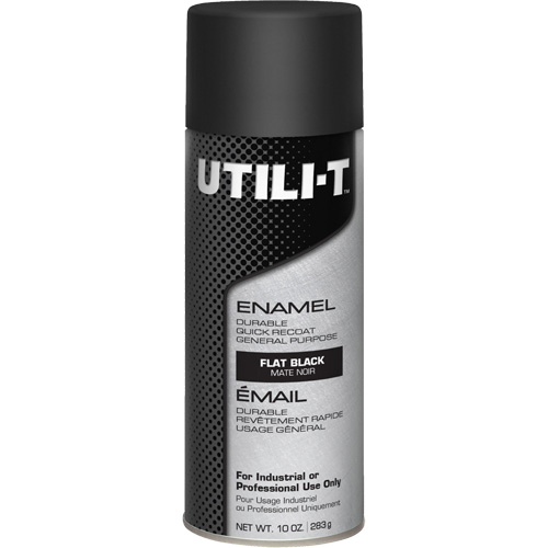 Peinture-&eacute;mail en a&eacute;rosol polyvalent UTILI-T, Noir, Plat, 10 oz/283 g, Canette a&eacute;rosol FMT Sales Ltd