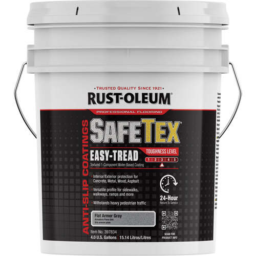 Rev&ecirc;tement d'acrylique SafeTex Easy-Tread, 4 gal., &agrave; l'eau, Fini mat profond/Textur&eacute;, Gris FMT Sales Ltd