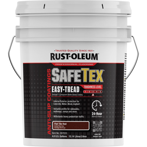 SafeTex&reg; Easy-Tread Acrylic Coating, 4 gal., Water-Based, Flat Finish/Textured, Red FMT Sales Ltd
