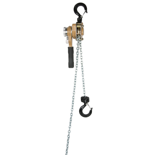 Palan &agrave; levier pour charges lourdes de s&eacute;rie Gold, Lev&eacute;e 10', Cabacit&eacute; 500 lb (0,25 tonne), Chaîne en Acier alli&eacute; FMT Sales Ltd