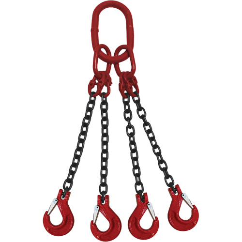 &eacute;lingue en chaîne, chaîne Calibre 80, Quadruple branches, crochets Oblong et &eacute;chappement, 9/32" x 5' FMT Sales Ltd