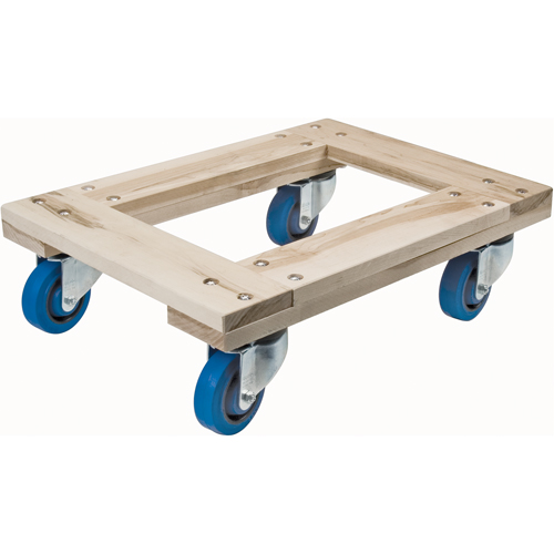 Wood Dollies - Heavy-Duty, Rubber Wheels, 1400 lbs. Capacity, 18" W x 24" D x 7" H FMT Sales Ltd
