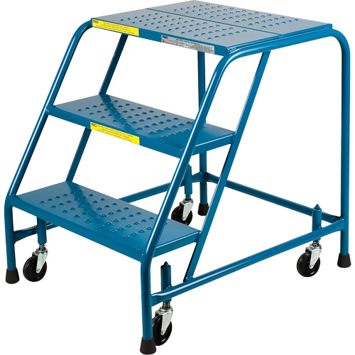 CSA-Certified Rolling Step Ladder, 3 Steps, 22" Step Width, 28" Platform Height, Steel FMT Sales Ltd